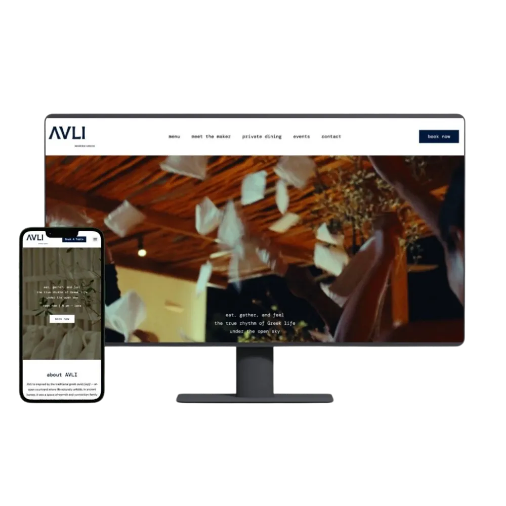Avli Uluwatu website designed by 741.Studio