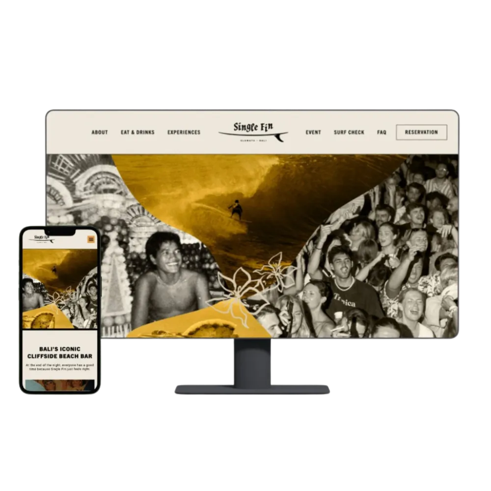 High-converting Single Fin landing page designed by 741.Studio