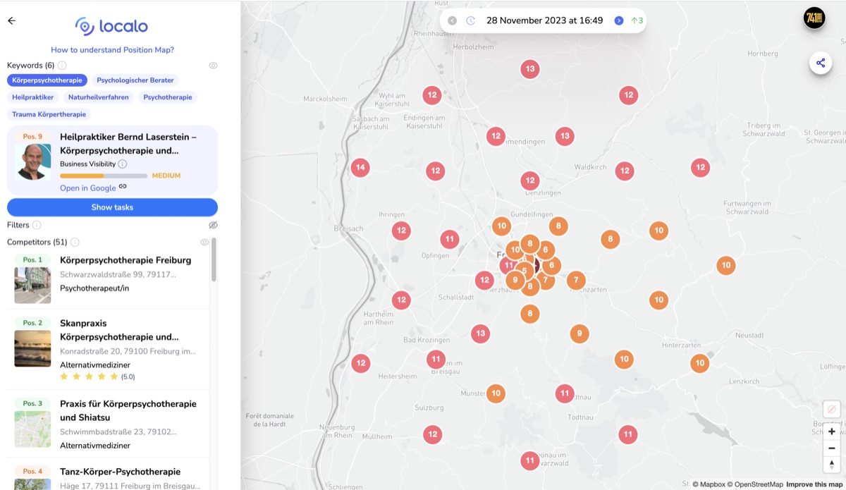 Google Maps ranking before: rank 9
